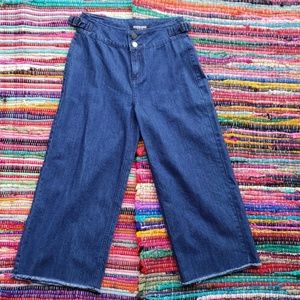 Denim Wide leg Crop Pants *Summer Trend*